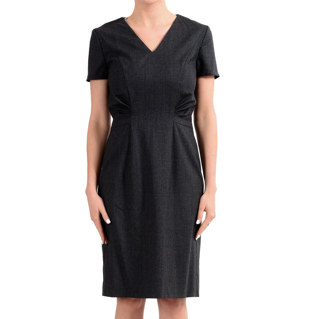 Hugo Boss "Deshina" Women's 100% Wool Gray Dress